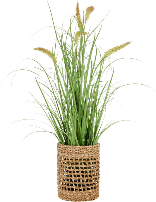 Umelá rastlina Penisetum, V: ca. 97cm - čierna/zelená, Basics, textil/plast (97cm) - Modern Living