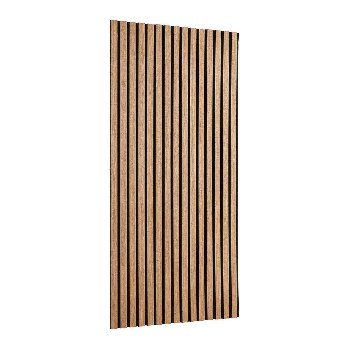 Akustický panel GRACE 2ks/sada - čierna/farba duba, Modern, drevo/kompozitné drevo (60,5/120/2,2cm) - Mömax