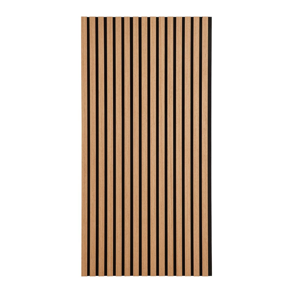 Akustický panel GRACE 2ks/sada - čierna/farba duba, Modern, drevo/kompozitné drevo (60,5/120/2,2cm) - Mömax
