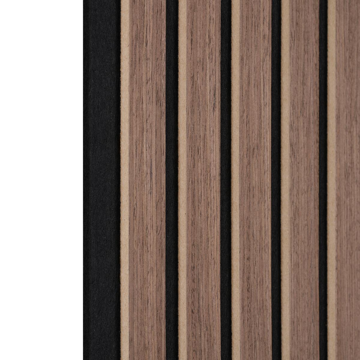 Akustický panel farba orech, 4 ks/sada - farba vlašského orecha, Modern, drevo/kompozitné drevo (60,5/28/1,2cm) - Mömax