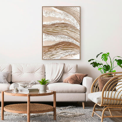 Obraz na plátne Denise 100/140cm - prírodná farba/béžová, Modern, drevo/textil (100/140cm) - Premium Living