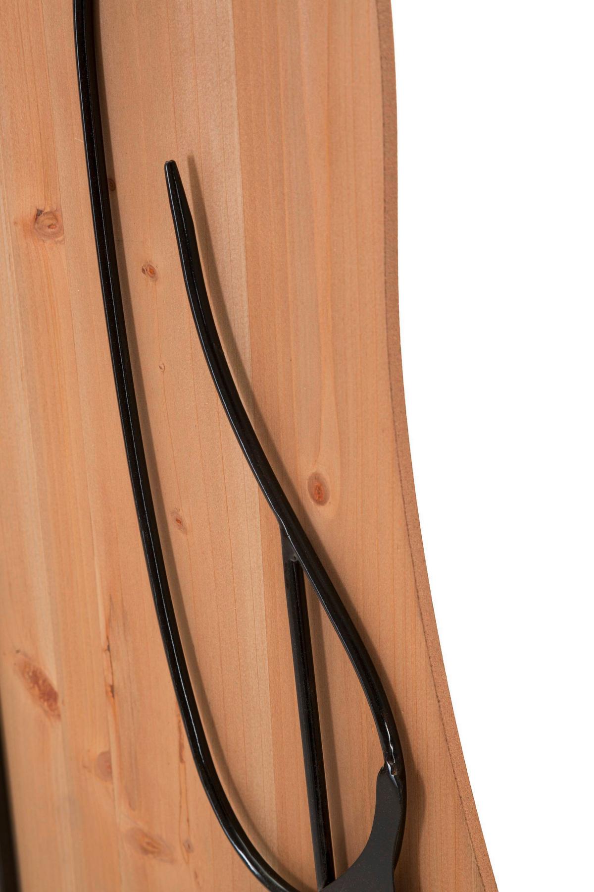 NÁSTENNÁ DEKORÁCIA IRON AND W - čierna/prírodná farba, Basics, kov/kompozitné drevo (60/90/2cm)