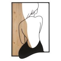 NÁSTENNÁ DEKORÁCIA IRON AND W - čierna/prírodná farba, Basics, kov/kompozitné drevo (60/90/2cm)