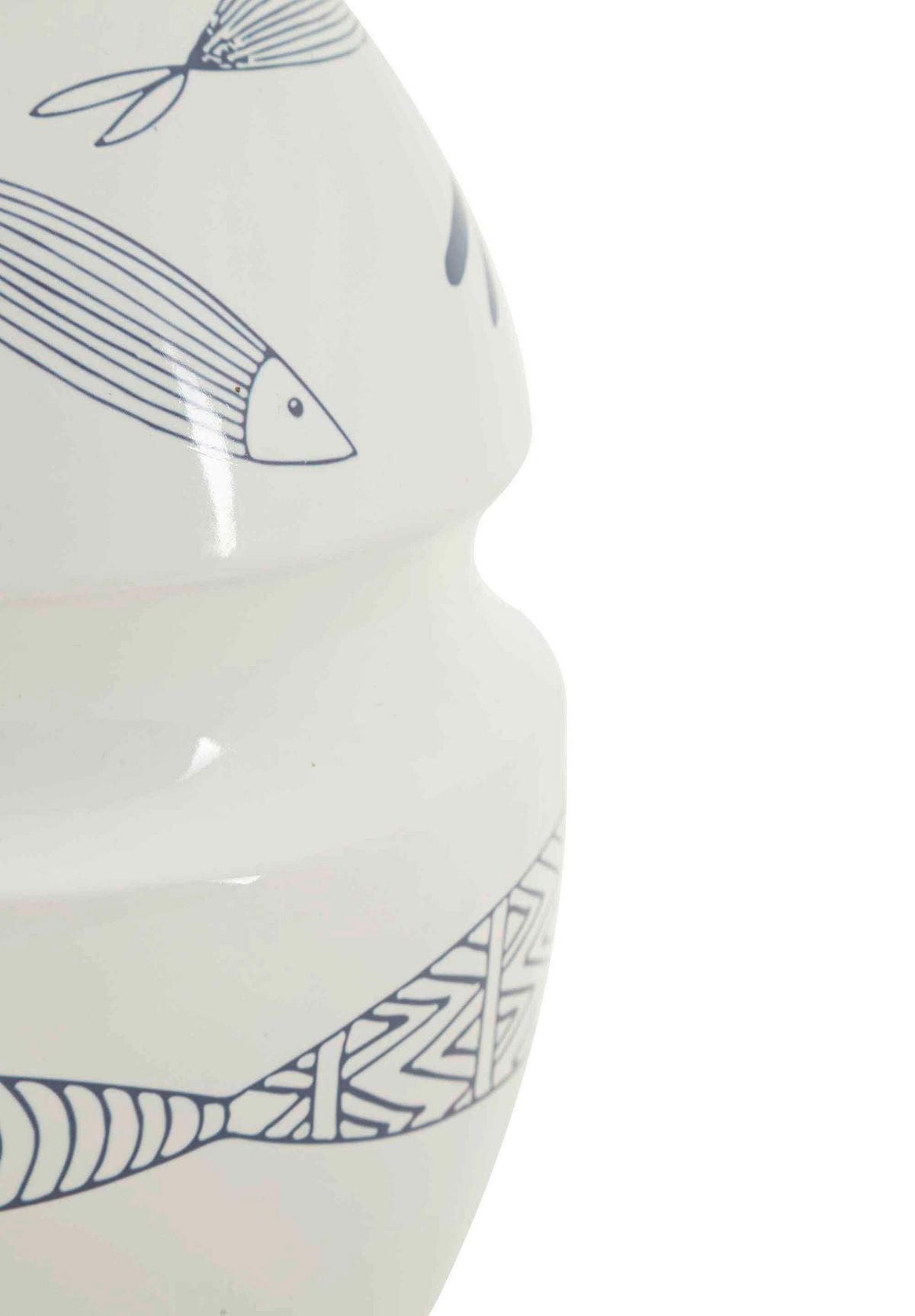 VÁZA VASE FISH - modrá/biela, Basics, keramika (15/24/15cm)