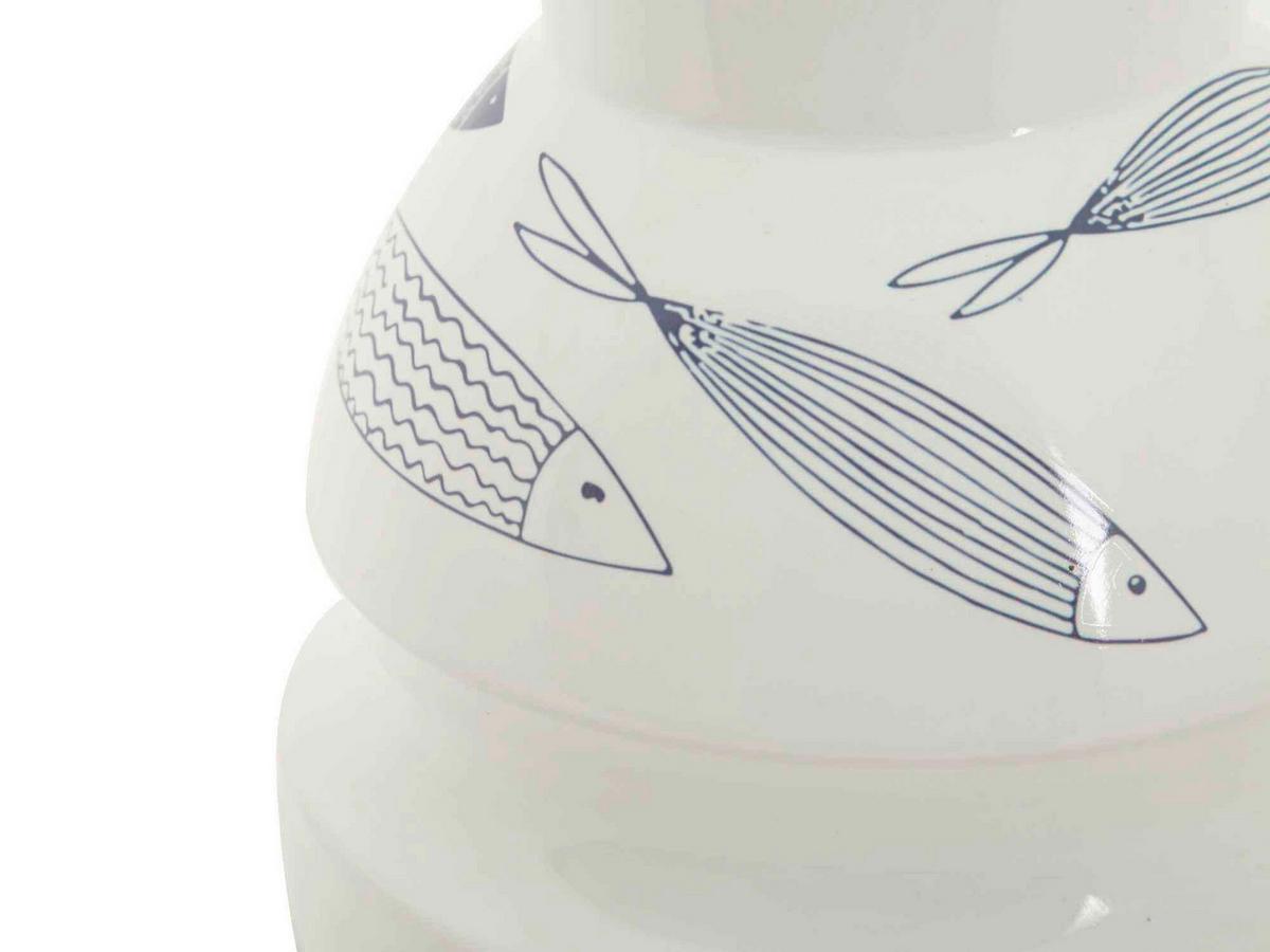 VÁZA VASE FISH - modrá/biela, Basics, keramika (15/24/15cm)