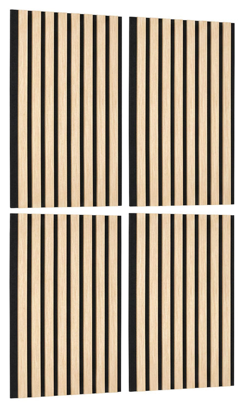 Akustický panel, dub bianco, 4 ks/sada - dub bianco, Modern, drevo/kompozitné drevo (60,5/28/1,2cm) - Mömax