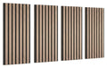 Akustický panel farba orech, 4 ks/sada - farba vlašského orecha, Modern, drevo/kompozitné drevo (60,5/28/1,2cm) - Mömax