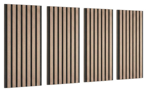Akustický panel farba orech, 4 ks/sada - farba vlašského orecha, Modern, drevo/kompozitné drevo (60,5/28/1,2cm) - Mömax