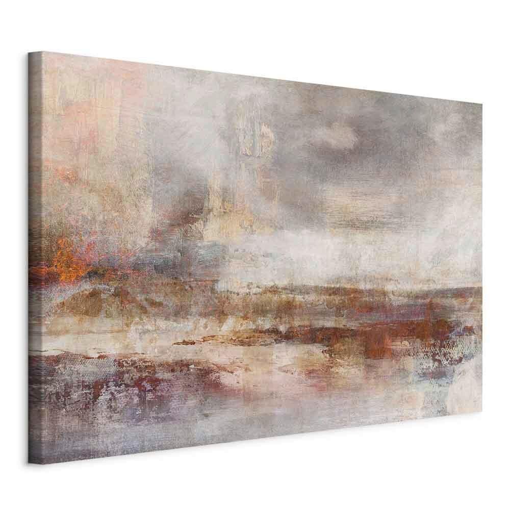 OBRAZ NA PLÁTNE TRANSIENCE - biela/koňaková, Basics, drevo/textil (120/80/1.2cm) - artgeist