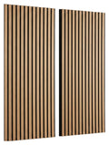Akustický panel GRACE 2ks/sada - čierna/farba duba, Modern, drevo/kompozitné drevo (60,5/120/2,2cm) - Mömax