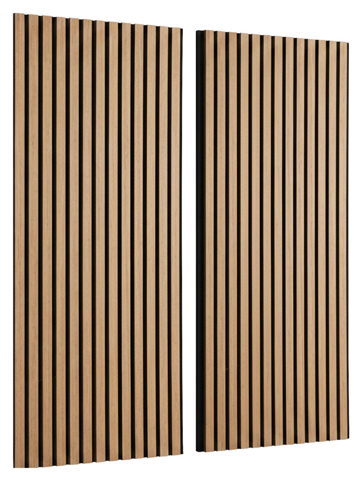 Akustický panel GRACE 2ks/sada - čierna/farba duba, Modern, drevo/kompozitné drevo (60,5/120/2,2cm) - Mömax