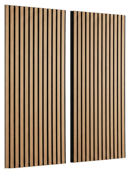 Akustický panel GRACE 2ks/sada - čierna/farba duba, Modern, drevo/kompozitné drevo (60,5/120/2,2cm) - Mömax