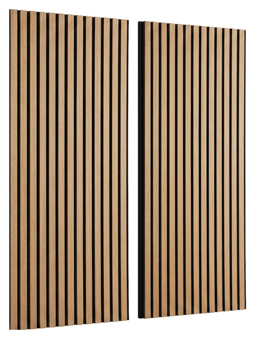 Akustický panel GRACE 2ks/sada - čierna/farba duba, Modern, drevo/kompozitné drevo (60,5/120/2,2cm) - Mömax