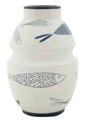 VÁZA VASE FISH - modrá/biela, Basics, keramika (15/24/15cm)
