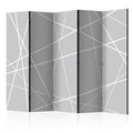 JEDNOSTRANNÝ PARAVÁN ABSTRAKTNÝ - sivobiela, Basics, drevo/textil (225/172/3cm) - artgeist
